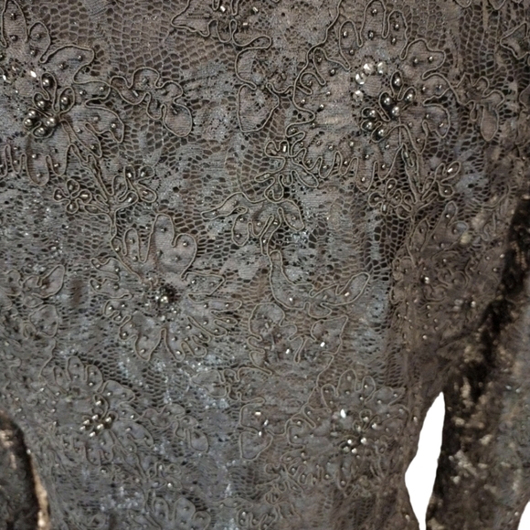 Montage 2 Piece Beaded Lace & Sateen Evening Gown - Picture 8 of 10